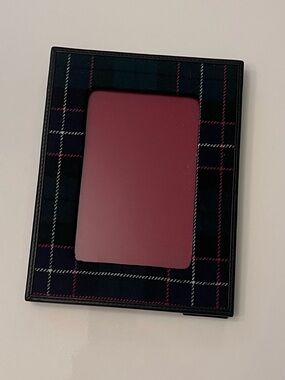Coach vintage plaid wool and leather picture frame
